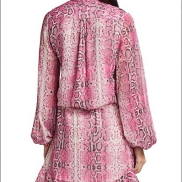 Rocco Sand NWT Lexi Pink Snake Print Wrap Dress Size S - Picture 2 of 12